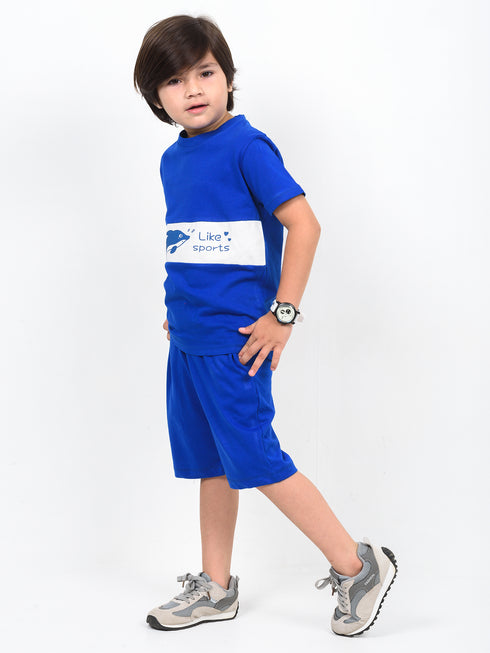 Dolphin Dash Cotton Short Set (Pacific Blue)