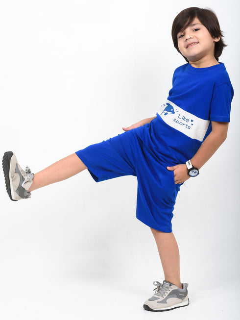 Dolphin Dash Cotton Short Set (Pacific Blue)