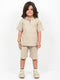 Classic Zip Polo Set (Light Beige)