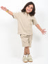 Classic Zip Polo Set (Light Beige)