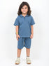 Classic Zip Polo Set (Dusty Blue)