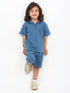 Classic Zip Polo Set (Dusty Blue)