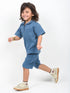 Classic Zip Polo Set (Dusty Blue)