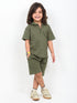 Classic Zip Polo Set (Army Green)