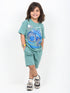 Oversized Monster Wheels Cotton Short Set (Seafoam Green)