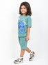 Oversized Monster Wheels Cotton Short Set (Seafoam Green)
