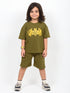 Oversized Bat Signal Cotton Short Set (Khaki Olive)