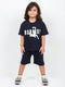 Oversized Ronaldo Vibes Cotton Short Set (Midnight Navy)