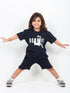 Oversized Ronaldo Vibes Cotton Short Set (Midnight Navy)