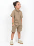 Classic Zip Polo Set (Dark Beige)