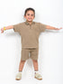 Classic Zip Polo Set (Dark Beige)