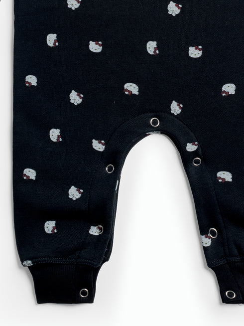 Hello Kitty Printed Fleece Sleepsuit (Black)