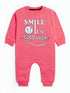 Good Luck Printed Fleece Sleepsuit (Pink)