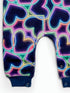 Neon Hearts Fleece Sleepsuit (Navy)