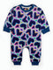 Neon Hearts Fleece Sleepsuit (Navy)