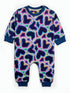 Neon Hearts Fleece Sleepsuit (Navy)