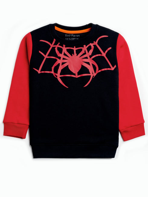 Spider Web Fleece Suit (Black/Red)