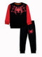 Spider Web Fleece Suit (Black/Red)