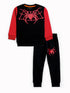 Spider Web Fleece Suit (Black/Red)