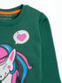 Unicorn Printed Fleece Suit (Dark Green)