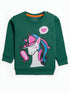 Unicorn Printed Fleece Suit (Dark Green)