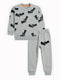 Bats Allover Printed Fleece Suit (Grey)
