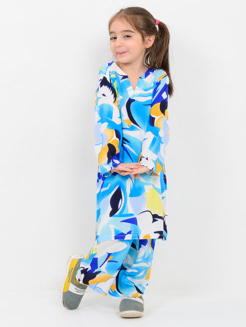 Dreamwave Imported Linen Set (Skyline Burst)