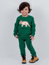 Triceratops Printed Fleece Suit (Dark Green)