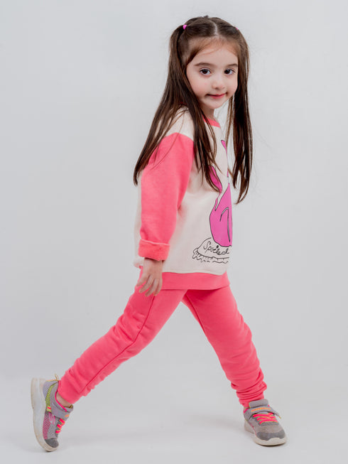 Royal Cat Fleece Suit (Off-White/Pink)