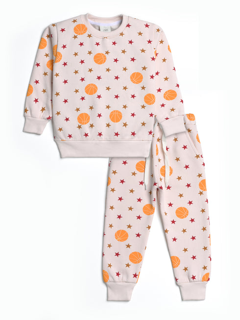Stars Allover Printed Fleece Suit