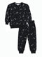 Cozy Patterned Fleece Suit (Black)