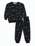 Cozy Patterned Fleece Suit (Black)