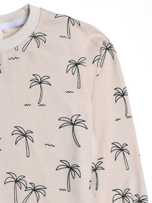 Palm Trees Printed Fleece Suit