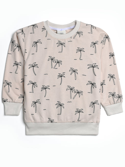 Palm Trees Printed Fleece Suit