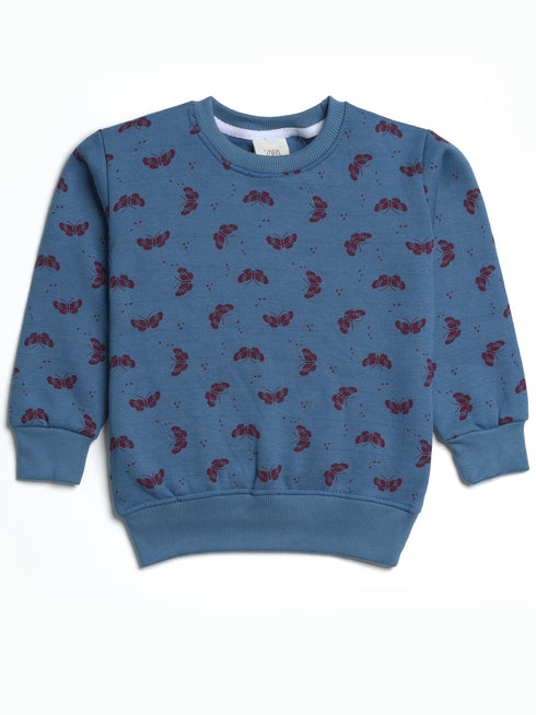 Butterflies Allover Printed Fleece Suit
