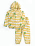 Hooded Pineapple Themed Zipper Terry Suit