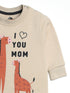 I Love You Mom Fleece Sleepsuit (Cream)