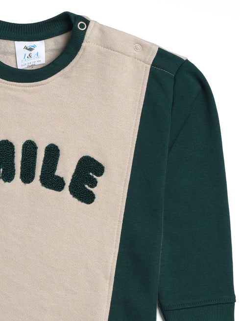 Smile Embroidered Fleece Sweatshirt