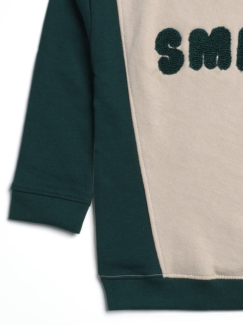 Smile Embroidered Fleece Sweatshirt