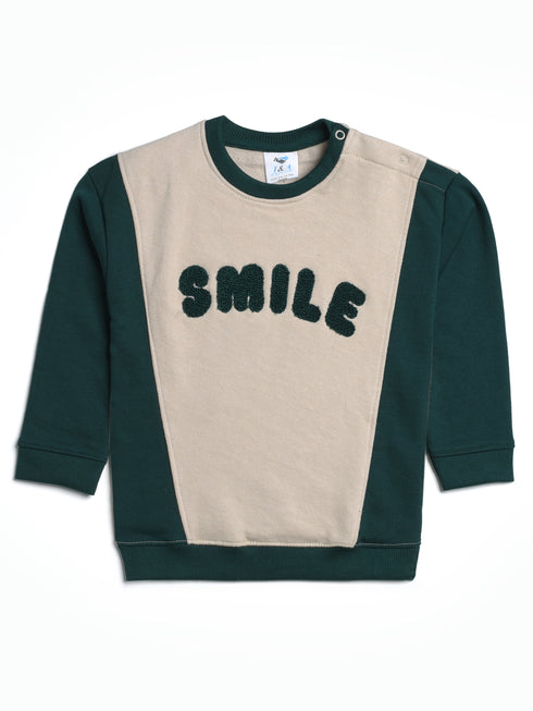 Smile Embroidered Fleece Sweatshirt