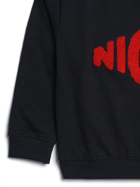 Nice Embroidered Fleece Sweatshirt