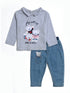 Fleece Sweatshirt Denim Trouser Newborn Set