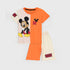 Mickey Mouse Printed Short Set (Orange-White)