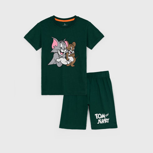 Tom & Jerry Short Set (Dark Green)