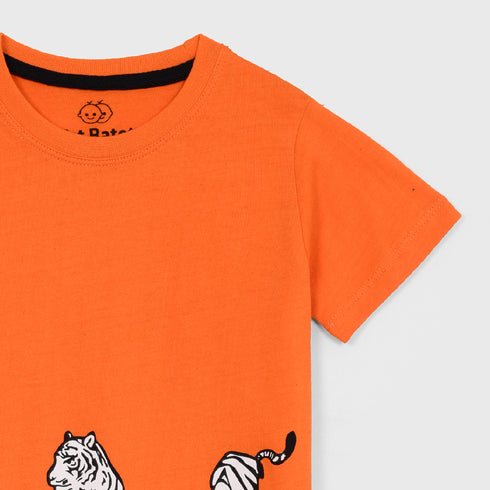 Tiger Printed Short Set (Orange)