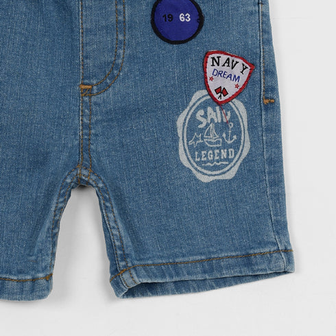 Stretchable Denim Shorts (Blue)