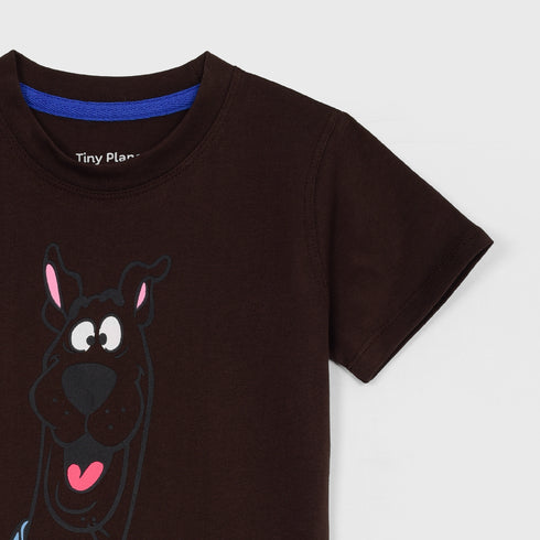 Scooby Doo Printed T-Shirt (Dark Brown)