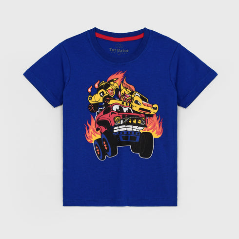 Racing Cars Cotton T-Shirt (Blue)