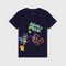 Bear Printed Cotton T-Shirt (Navy)