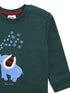 Bubbly Elephant Fleece Sweatshirt (Dark Green)